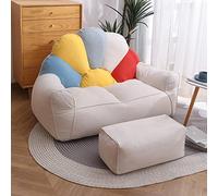 Morbida fodera per pouf in cotone e lino, lavabile e con cerniera resistente, ideale per adulti, imbottitura non inclusa, mobile da salotto elegante e confortevole.