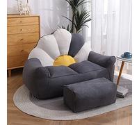 Morbida fodera per pouf in cotone e lino, lavabile e con cerniera resistente, ideale per adulti, imbottitura non inclusa, mobile da salotto elegante e confortevole.