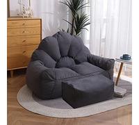 Morbida fodera per pouf in cotone e lino, lavabile e con cerniera resistente, ideale per adulti, imbottitura non inclusa, mobile da salotto elegante e confortevole.