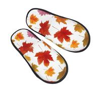 Morbida Pantofole da Interno Maple Leaves Pattern Autumn Ciabatte da Casa Moda Ciabattine Comodo per Inverno Uomo Hotel L