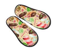 Morbida Pantofole Invernali Candy Sweet Donut Ice Cream Pantofole da Casa Pelose Scarpe di Cotone per Hotel Invernali Casa L