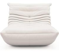 Morbida poltrona da salotto in mohair Teddy Lazy, poltrona da caminetto, sedia da pavimento, comoda ed elegante, per soggiorno o camera da letto (85 cm, bianco)