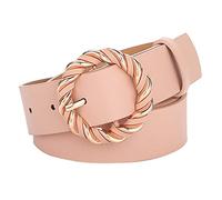 Morbida sciarpa donna cintura in pelle morbida alla moda con fibbia ad o-ring sciarpa rosa antico donna, Colore: rosa., Taglia unica