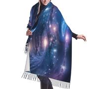 Morbida Sciarpa Donna Inverno Space Planets printed Sciarpa a Scialle Calda Wrap Shawl 68X196cm