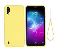 Morbida Silicone Custodia per ZTE Blade A5 2020 Cover Custodia Silicone Liquido Braccialetto Custodia Protettiva Copertura Bumper Disegni Antiurto Antigraffio Funzione Custodia ZTE BladeA5 2020,Giallo