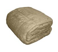 Morbida Trapunta Piumone Matrimoniale Vellutato Cinigliato FANCY HOME Trentino (Beige)