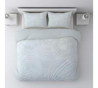 Morbide Microfibra Copripiumino 150 x 200 cm Geometrico Astratto Increspature Cerchi Setoso di Biancheria da Letto con Cerniera Nascosta per Ragazzi e Ragazze Grigio perla + 1 Federa 65 x 65 cm
