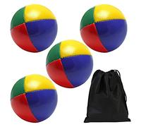 Morbide palline da giocoleria per bambini e adulti, set di 4 palline colorate per giochi all'aperto di clown e circo, con custodia, ideali per professionisti del giocoliere