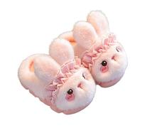 Morbide pantofole da donna in pelliccia di peluche | Pantofole da uomo invernali, calde, in feltro, per bambini, in peluche, a forma di coniglio