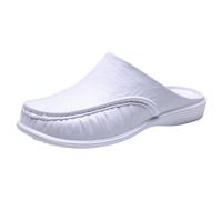 Morbide pantofole da donna - sandali estivi da donna, comodi davanti, chiusi, suola morbida, leggere, eleganti, comode, scarpe estive casual, eleganti, bianco, 47 EU