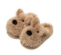 Morbide pantofole per bambini, calde pantofole in maglia per ragazze e ragazzi con simpatico motivo cartone animato, pantofole morbide per piacevoli momenti in famiglia., marrone, 37.5 EU