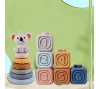 Morbidi blocchi di costruzione con numeri Animali forme trame, giocattoli
