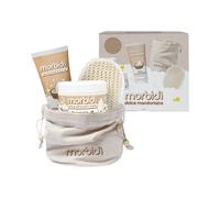Morbidì Dolce Mandorlatte Kit Regalo Con Bagnodoccia, Scrub, Spugna Scrub E Beauty 4 Pezzi