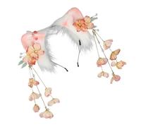 Morbidi Gatti Pelosi Orecchie Cerchio Fiore Nappe Penzolare Cerchio Dei Capelli Per Anime Costumi Donne Adolescenti Giornalieri E Partito Per Adulti e Bambini