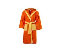 Morbidissimi Accappatoio Junior Spugna Bicolor Con Cappuccio, Cinturino e 2 Tasche, Accappatoi Ragazzi, Bambino, Bambina in Spugna Morbida 400 gr/mq 100% Y781 (Accappatoio Arancione-Giallo, 4-6 anni)