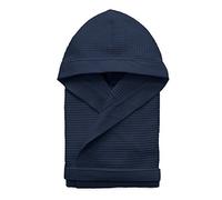 Morbidissimi Accappatoio Nido D’Ape Per Uomo e Donna Con Cappuccio, Cinturino e 2 Tasche, Accappatoi Leggeri Puro Cotone, Pratico e Compatto, S276 (Accappatoio Blu Navy, XXL)