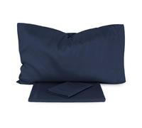 Morbidissimi Set Sacco Copripiumino + 2 federe, No Stiro, Colore Blu, Matrimoniale, Tinta Unita in Microfibra, Made in Italy K418