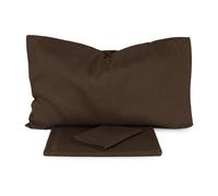 Morbidissimi Set Sacco Copripiumino + federa, No Stiro, Colore Marrone, Una piazza e mezza, Tinta Unita in Microfibra, Made in Italy K418