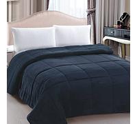 Morbidissimi Trapunta Dolomiti velluto e lana agnellata - dimensioni varie Z584 Singolo BLU