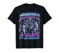 Morbidly A Beast Funny Alpha Wolf Meme Bootleg Y2K Graphic Maglietta