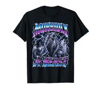 Morbidly A Beast Funny Alpha Wolf Meme Bootleg Y2K Graphic Maglietta