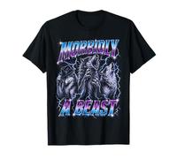 Morbidly A Beast Funny Alpha Wolf Meme Bootleg Y2K Graphic Maglietta