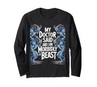 Morbidly Beast - Mostri Metallici con Scritta sarcastica Divertente Maglia a Manica