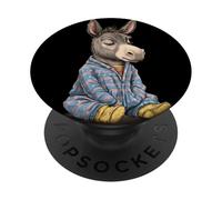 Morbido asino in pigiama per sogni d'oro PopSockets PopGrip Adesivo