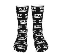 Morbido Calzini WTF Where's The Fish Sport Calzettoni Unisex Calzini Sportivi per Uomo Ciclismo Donna 40cm
