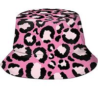 Morbido Cappello Pescator Pink Leopard Print Bucket Hat Anti UV Estate Cappello per Spiaggia Viaggi All'aperto