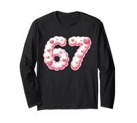 Morbido Carino 67 Kawaii Nuvole San Valentino Ragazze Umorismo Maglia a Manica