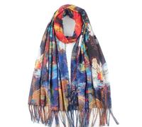 Morbido Cashmere Sentire Sciarpa Per Le Donne Moda Stampa Arte Lunghe Sciarpe Calde Grande Scialle Wrap Monet Klimt Van Gogh Dipinto Regali, C01, taglia unica