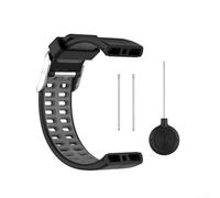 Morbido cinturino in silicone bicolore per smartwatch Polar V800, cinturino sportivo da 123 + 74 mm, flessibile, resistente al sudore, ricambio per fitness e attività all'aperto, blu grigio (nero +