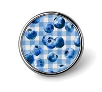 Morbido Colore Blu Mirtillo E Bianco Acquerello Rotondo Spilla per Uomo Donna Moda Distintivo Collare Pin Vestito Giacca Zaino Accessori