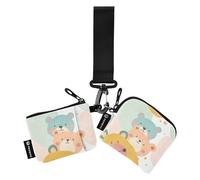 Morbido Colore Cartoon Birre Carino Donne Cambiamento Portafoglio Porta Carte Sottile Portatile Porta Soldi con Cerniera Tasca Monete per Uomini 2 Confezioni, birre carine del fumetto di colore