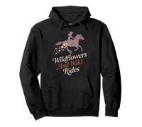 Morbido Cowgirl Floral Rodeo Western Estetica Cavallo Ragazza Felpa con Cappuccio
