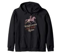 Morbido Cowgirl Floral Rodeo Western Estetica Cavallo Ragazza Felpa con Cappuccio