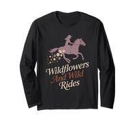 Morbido Cowgirl Floral Rodeo Western Estetica Cavallo Ragazza Maglia a Manica