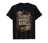 Morbido Cowgirl Floral Rodeo Western Estetica Cavallo Ragazza Maglietta