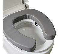 Morbido cuscino imbottito per sedile WC, con schiuma ad alta densità da 5 cm e tessuto PU impermeabile, cuscino imbottito a forma di U, nastro di fissaggio con velcro, adatto per WC standard o