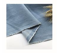 Morbido Denim Elasticizzato Lavato Tessuto Denim Blu Chiaro Materiale per Abbigliamento Primaverile ed Estivo per Cucire Giacche, Pantaloni e Gonne Venduto al Metro (larghezza 145cm)(Size:200x145 cm)