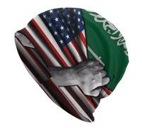 Morbido E Caldo Berretto da Corsa USA American Flag And Saudi Arabia Flag Bici Cappello Unisex Slouch Beanie Hat per attività All'Aperto, Motociclismo, Ciclismo