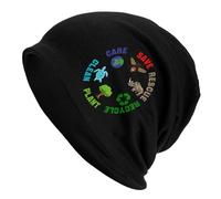 Morbido E Caldo Invernale Cappelli Save Bees Rescue Animals Recycle Plastic Earth Day Beanie Elastico Sportivo Skull Beanie per Running, Dormire, Sci