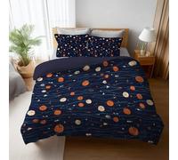 Morbido e confortevole Blu Arancione Cartone Copripiumino Fantasia Linea Basket Comfort Senza grinze Microfibra per Children's Boys Girls Duvet Cover 260 x 240 cm