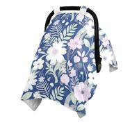 Morbido e delicato sulla pelle del bambino seggiolino auto si trasforma in | Minky Dot Reverse Side Baby Car Seat Canopy Indoor Play Activity Blue and Blush Flower Art