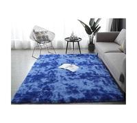 Morbido e soffice tappeto a pelo lungo for soggiorno Tappeto in peluche con supporto antiscivolo Accogliente tappetino peloso for la camera da letto Family Room(Dark blue,120x160cm/47x63in)