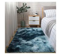 Morbido e soffice tappeto a pelo lungo for soggiorno Tappeto in peluche con supporto antiscivolo Accogliente tappetino peloso for la camera da letto Family Room(Dark green,140x200cm/55x79in)