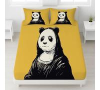 Morbido e Traspirante Lenzuolo Ocra, 160 x 200 cm Lenzuolas, Lenzuolo con angoli elasticizzati da 30 cm, adatto a bambini e adulti - Astratto Panda Dipinti A Olio Sorrisi