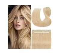 Morbido Extension for capelli umani con clip da 16-26 pollici, un pezzo 5, biondo brasiliano liscio Lungo(Blonde,18inches)