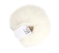 Morbido filato di lana mohair per maglieria Filato di lana lungo d'angora caldo con uncinetto per sciarpe lavorate a maglia Maglione artigianale(01 white)
